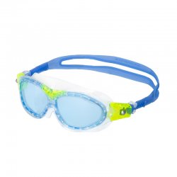 Simglasögon/simmask till barn ca. 6-10 år blå/gul från Aquarapid. Sitter skönt mot ansiktet och tätar mot vatten