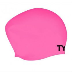 Badmössa silikon rosa för långt hår - Tyr