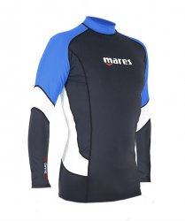Uv-tröja rash guard trilastic med lång ärm svart/vit/blå herr från Mares