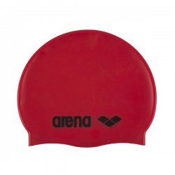 Badmössa i 100% silikon röd från populära varumärket Arena. Badmössan är ett givet val från simmare.