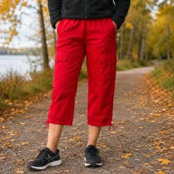 Röda byxor 3/4 från Gill. Fina byxor till vardags, handla billigt online hos simbutiken.se