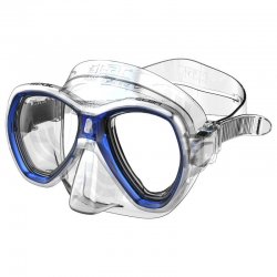 cyklop i blått från Seac med extra brett synfält och tät passform för snorkling och bad.