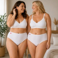 Vita maxitrosor dam i bomull – bekväma trosor med hög midja från Famelle Lingerie