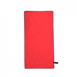 Billig microfiberhandduk röd ankare storlek 80 x 40 cm
