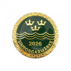 Simborgarmärket 2026 – ett klassiskt simmärke som visar simkunnighet. I år är det grönt