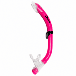 Snorkel till barn i rosa färg med ventil och vågskyddad topp