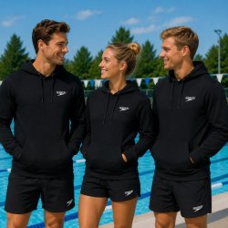Svart Speedo hoodie med huva och stor framficka
