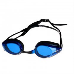 En billig och bra simglasöga från arena. Blå simglasögon till vuxna.