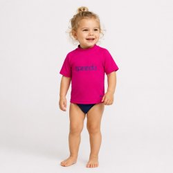 Speedo UV-tröja barn rosa SPF 50+ med solskydd mot UVA och UVB, perfekt för strand, pool och semester