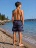Badshorts med knyt och resår i midjan med fina ränder