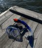 cyklopset från Soak med snorkel och cyklop till vuxen. Blått cyklopset till vuxen.