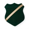Märkestavla/märkessköld grön med guldband till simmärken. Från Soak
