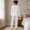Mjuk dampyjamas i bomull med söta hjärtan och bekväm passform för hemmakvällar