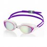 Simglasögon vuxen vit/lila med enkel justering och tätar bra som är riktigt bekäma