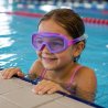 Rosa och lila simmask för barn i åldern 2–6 år med klar lins och brett synfält.