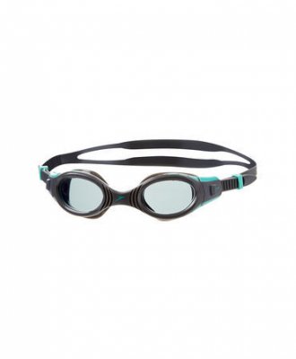 Bra simglasögon till dam från Speedo. Simglasögonen har svart glas med svart band och gröna detaljer. Simglasögon som tätar