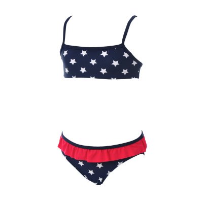 Bikini flick navy/röd med stjärnor