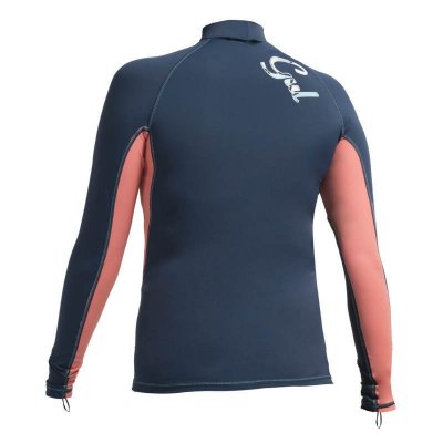 Uv tröja långärmad navy/koral rashguard dam - Gul