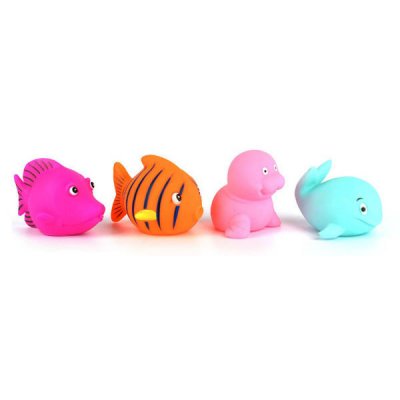 Badleksaker Baddjur 4-pack med olika fiskar