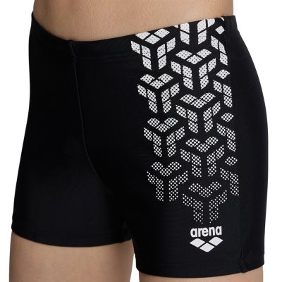 Arena Kikko V Print Swim Short för barn med japanskt inspirerat geometriskt mönster