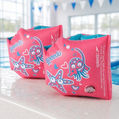 Speedo armpuffar för barn 2-6 år med rosa Sea Squad motiv för trygg vattenvana och simträning