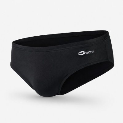 Svarta klortåliga brief-badbyxor från Soak, perfekta för motionssimning och aktiva dagar på stranden.