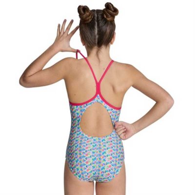 Simbaddräkt till flick. Baddräkt till barn med smala band.