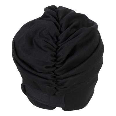 Stilren badmössa med drapering och karborrspänne så storleken går att justera.