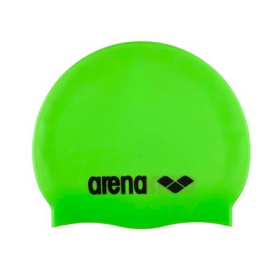 Badmössa i 100% silikon limgrön med svart logga från Arena. Är mycket populär av simmare. Passar simträning och simtävling
