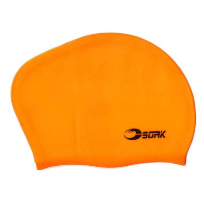 Badmössa long hair cap orange från Soak. Badmössa för långt hår. Orange badmössa.