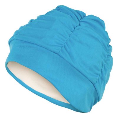 Badmössa i tyg till dam. Badmössa från Fashy. Polyester badmössa