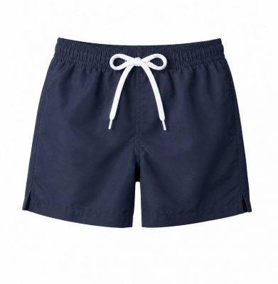 Shorts i mörkblå färg med resår och snöre i midjan