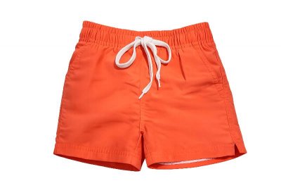Badshorts för pojkar i fin orange färg.