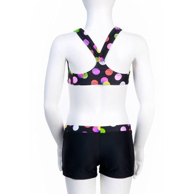 Bikini till barn svart med ben och stadig top. Passar till simning, simträning, simskolan och badhuset men även resan