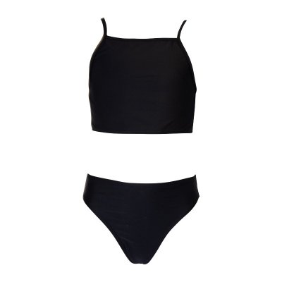 Bikini till barn som är svart med tankini överdel. Passar bra till semestern, simskolan, skolsimskolan. Bikinin är billig