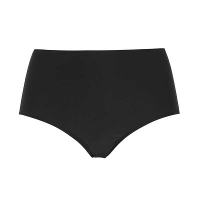 Svart bikiniunderdel till dam. Bikiniunderdel med hög midja. Svart bikiniunderdel maxi.