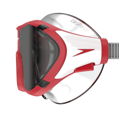 Simmask för juniorer med böjd lins ger sidosikt