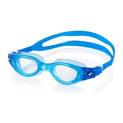 Simglasögon till barn 6-12 år klart glas med blå båge. Passar till simskolan och simträningen. Mjuk kant mot ansiktet