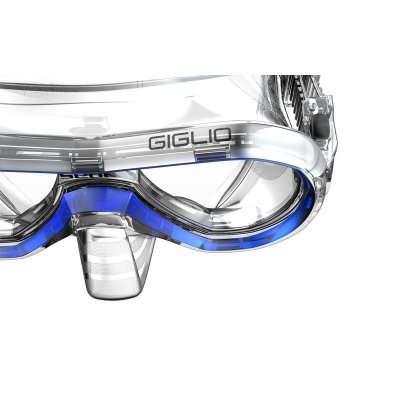 SEAC Giglio vuxencyklop i blått med silikonkjol och bred sikt – perfekt för snorkling och undervattensäventyr.