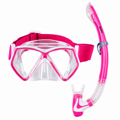 Cyklop och snorkel barn/junior Pirate rosa neon 8-14 år - Mares
