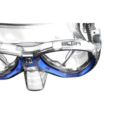Blått snorkelcyklop för barn och ungdom från Seac med brett synfält och dubbel silikonlis
