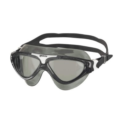 Simmask för vuxna från Mares ger stor sikt och mycket komfort. Snygg svart färg.