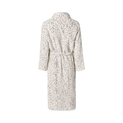 Morgonrock i fleece material. Mjuk morgonrock med leopardmönster