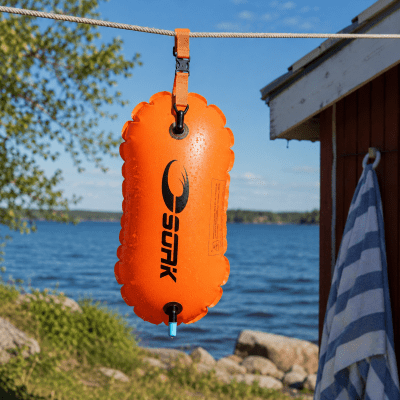 Simboj för öppet vatten. Synlig orange färg för säkerhet