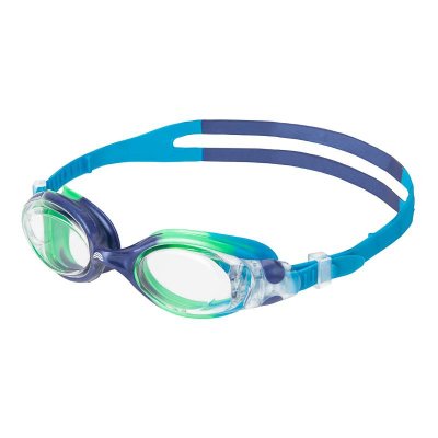 Simglasögon till barn 8-12 år blå/gröna Whale från Aquarapid. Passar bra till simskolan, simträning, semestern & resan.