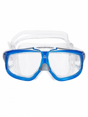 Simmask i fin blå färg med klar lins från Aquasphere