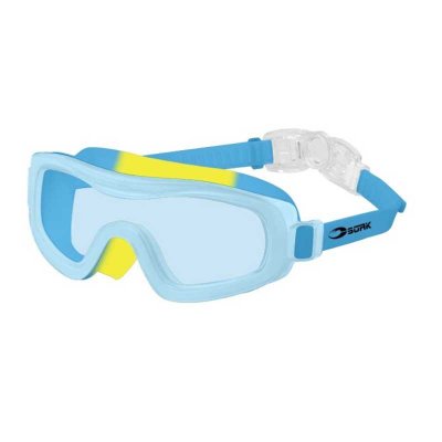 Simmask till barn mes spänne ibak för att enkelt ta på och av masken.