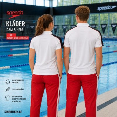Vit sport-t-shirt från Speedo i fukttransporterande funktionsmaterial med kort dragkedja.