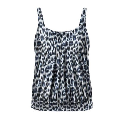 Leopardfärgat tankini linne från wiki, lös passform för komfort. Finns i flera storlekar och för omgående leverans